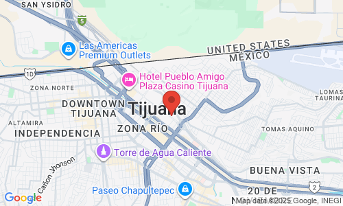 Google map image of our location in Fray Servando Teresa de Mier 15, Zona Urbana Rio  Tijuana, B.C.